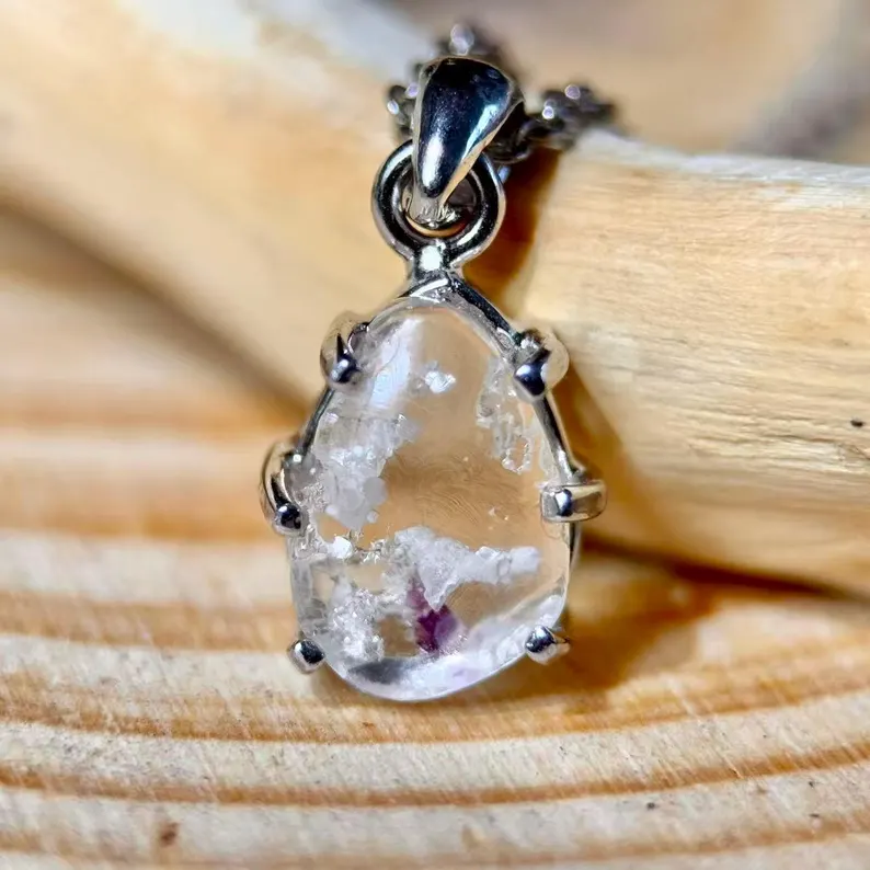 Hyalite Opal Fluorite Pendant – Sterling Silver, Mexican Gemstone