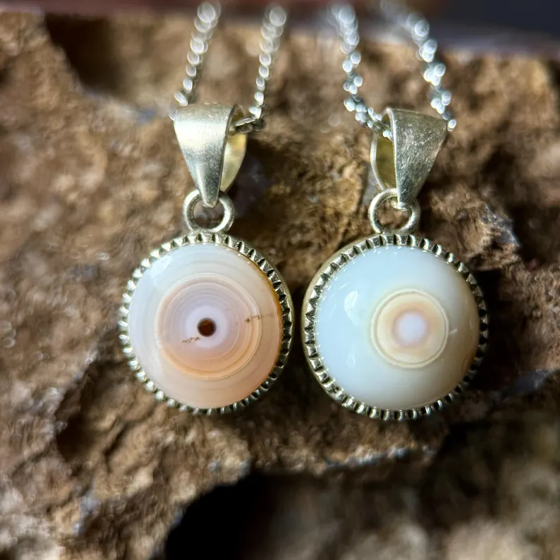 Handmade Silver-Edged Ocean Jasper Necklace: Calming Crystal Pendant