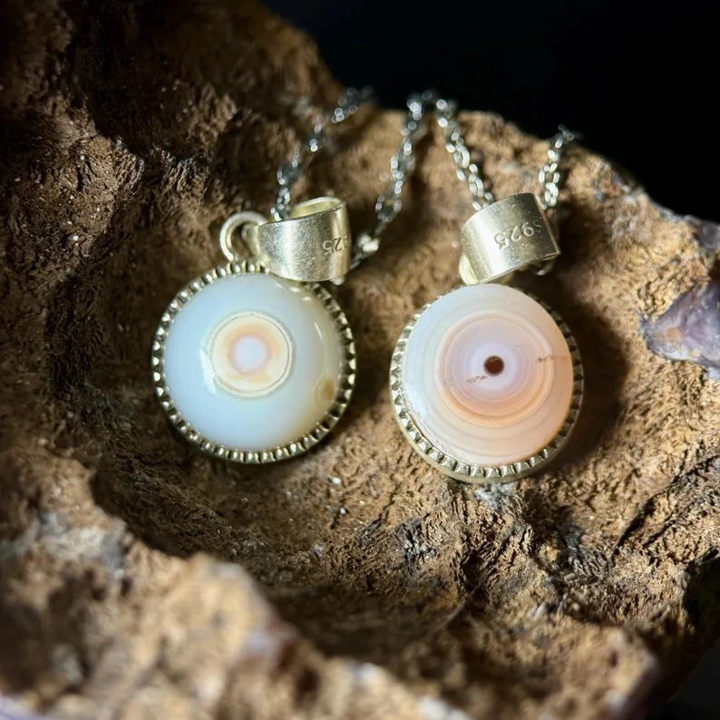 Handmade Silver-Edged Ocean Jasper Necklace: Calming Crystal Pendant
