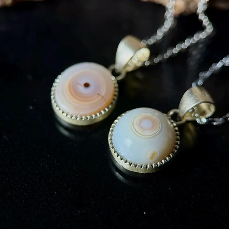 Handmade Silver-Edged Ocean Jasper Necklace: Calming Crystal Pendant