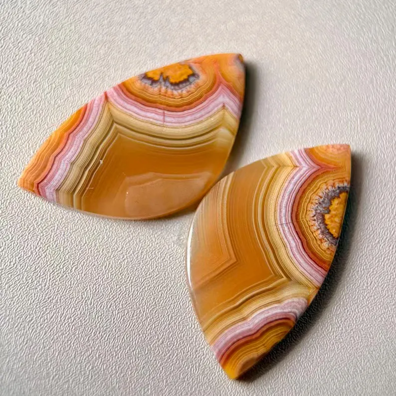 Mexican Laguna Lace Agate Polished Cabochon - Handcrafted Natural Gemstone from Chihuahua, Mexico