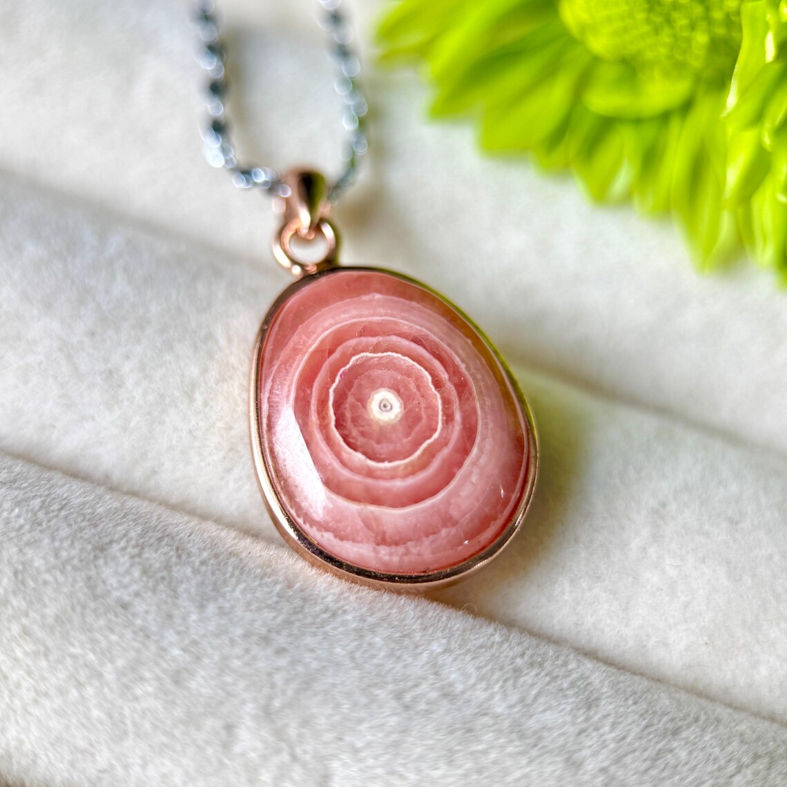 Rhodochrosite Stalactite Necklace: Gold Plated 925 Sterling Silver Pendant