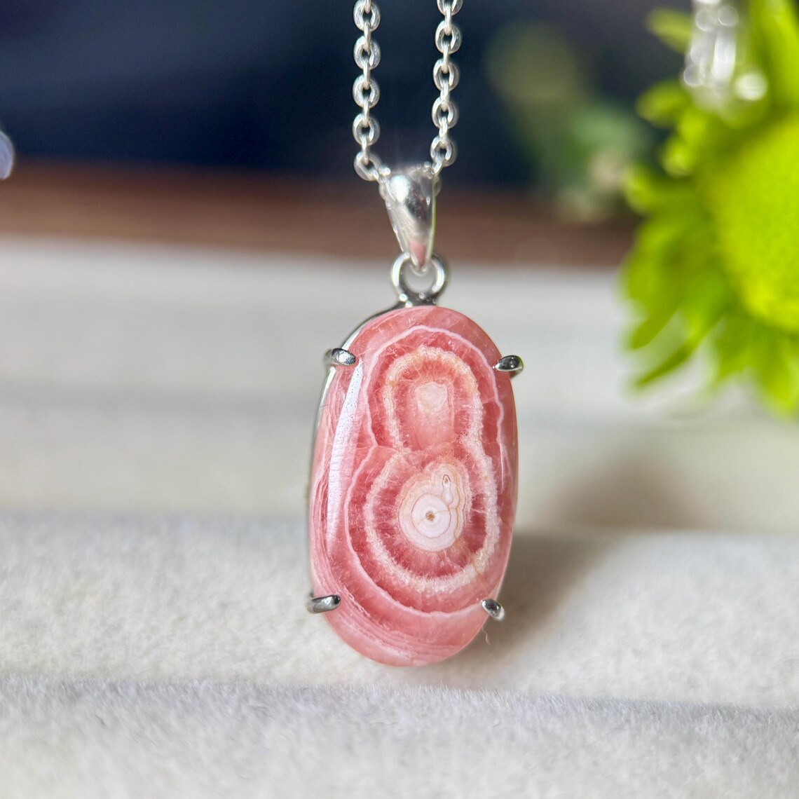 Rhodochrosite Stalactite Necklace: Gold Plated 925 Sterling Silver Pendant